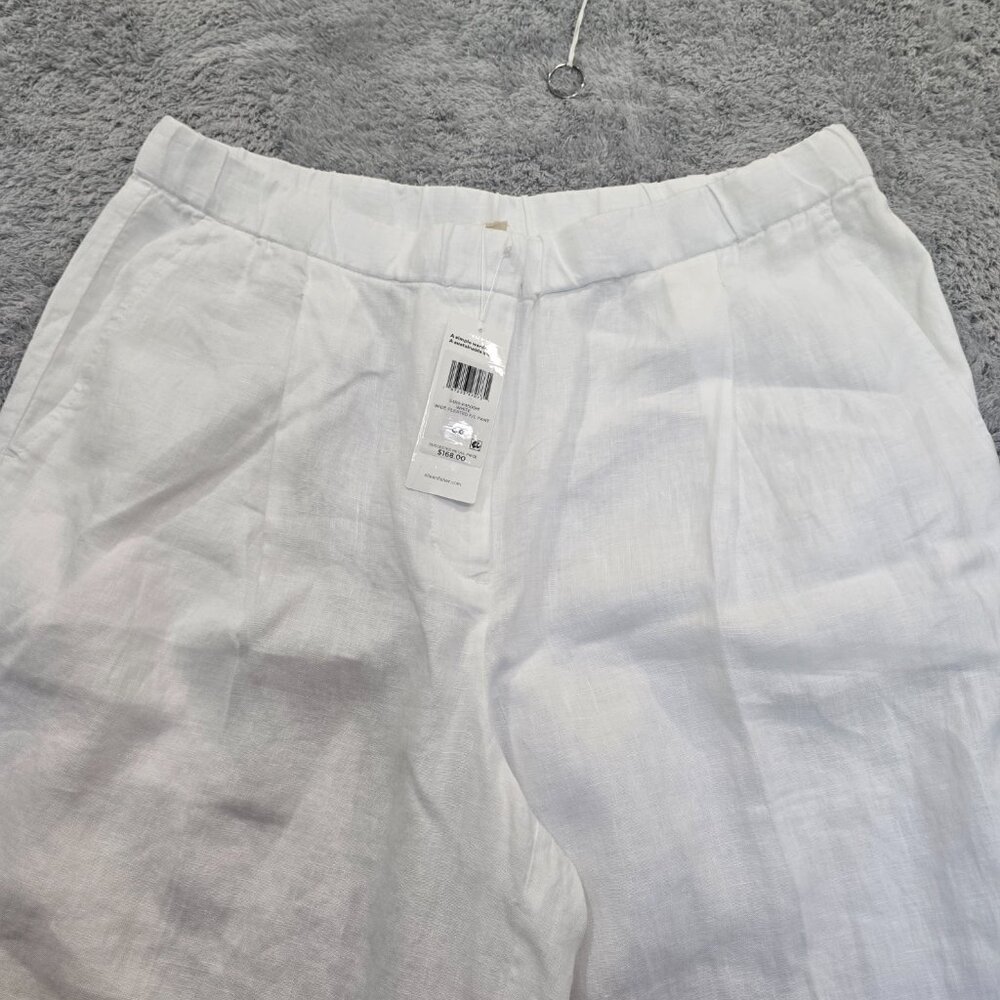 Eileen Fisher Wide Leg Pleated F/L Pant 100% Organic Linen Womens NWT NEW - Picture 5 of 12